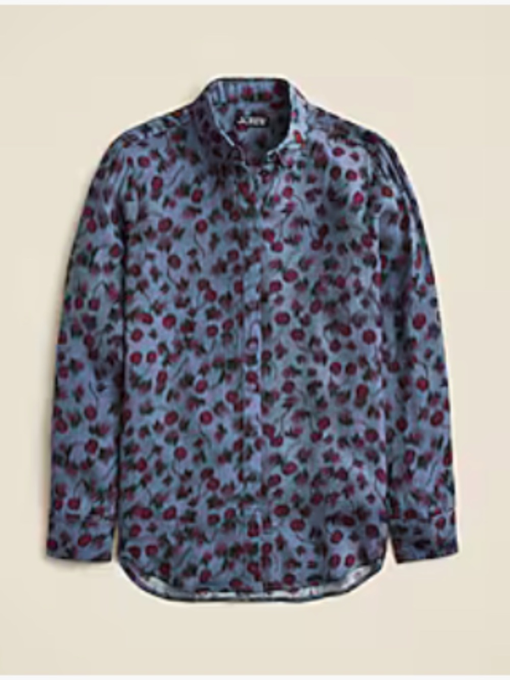 J.Crew Drapey button-up shirt in cherry-printed viscose twill Size M